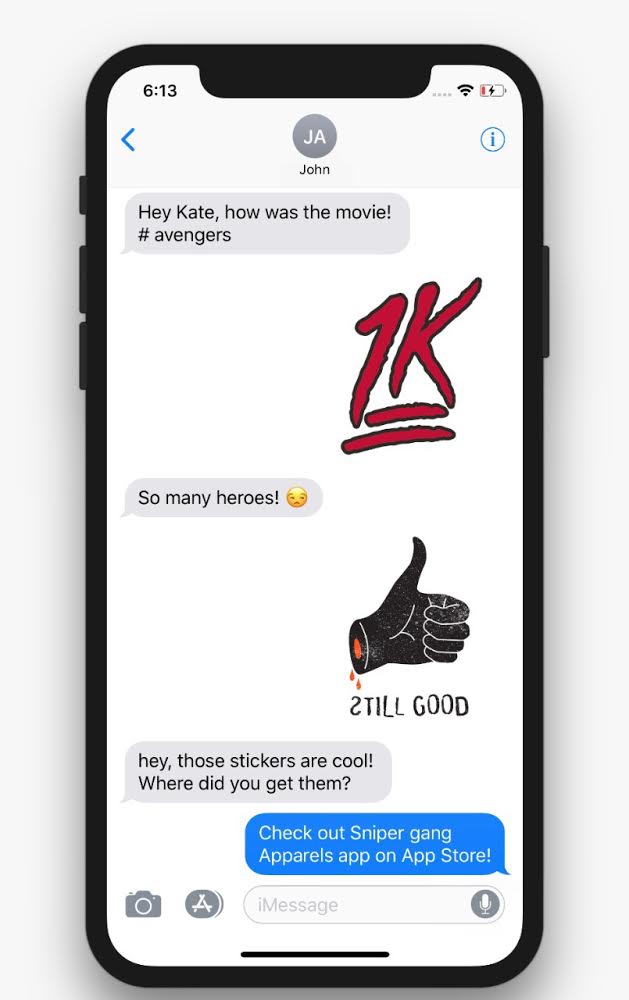 imessage stickers for Shopify