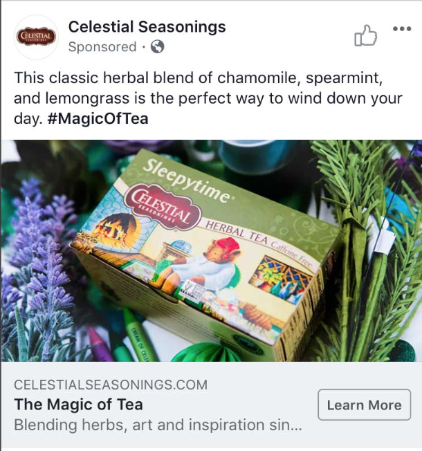 celestial tea facebook ads