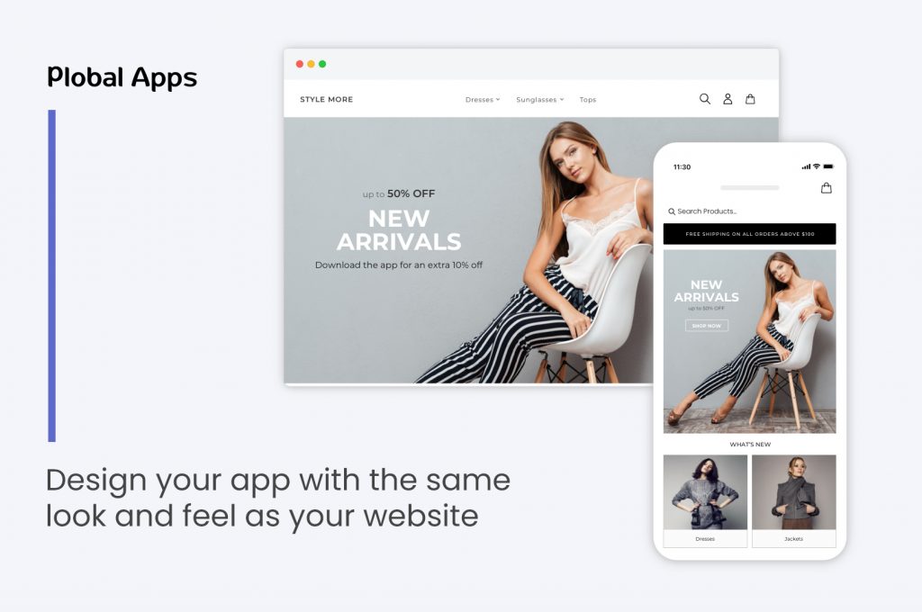 Design your Mobile app with the same look and feel as your website